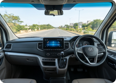 Spacious cabin interior of Force Urbania in Delhi
